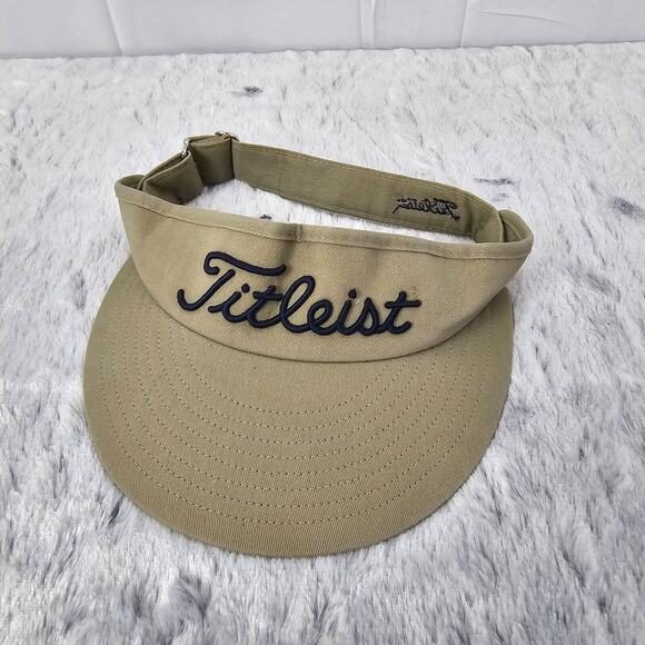 Titleist Other - Titleist New Era Tan Golf Visor Hat Cap Adjustable 100% Cotton USA EUC Adult